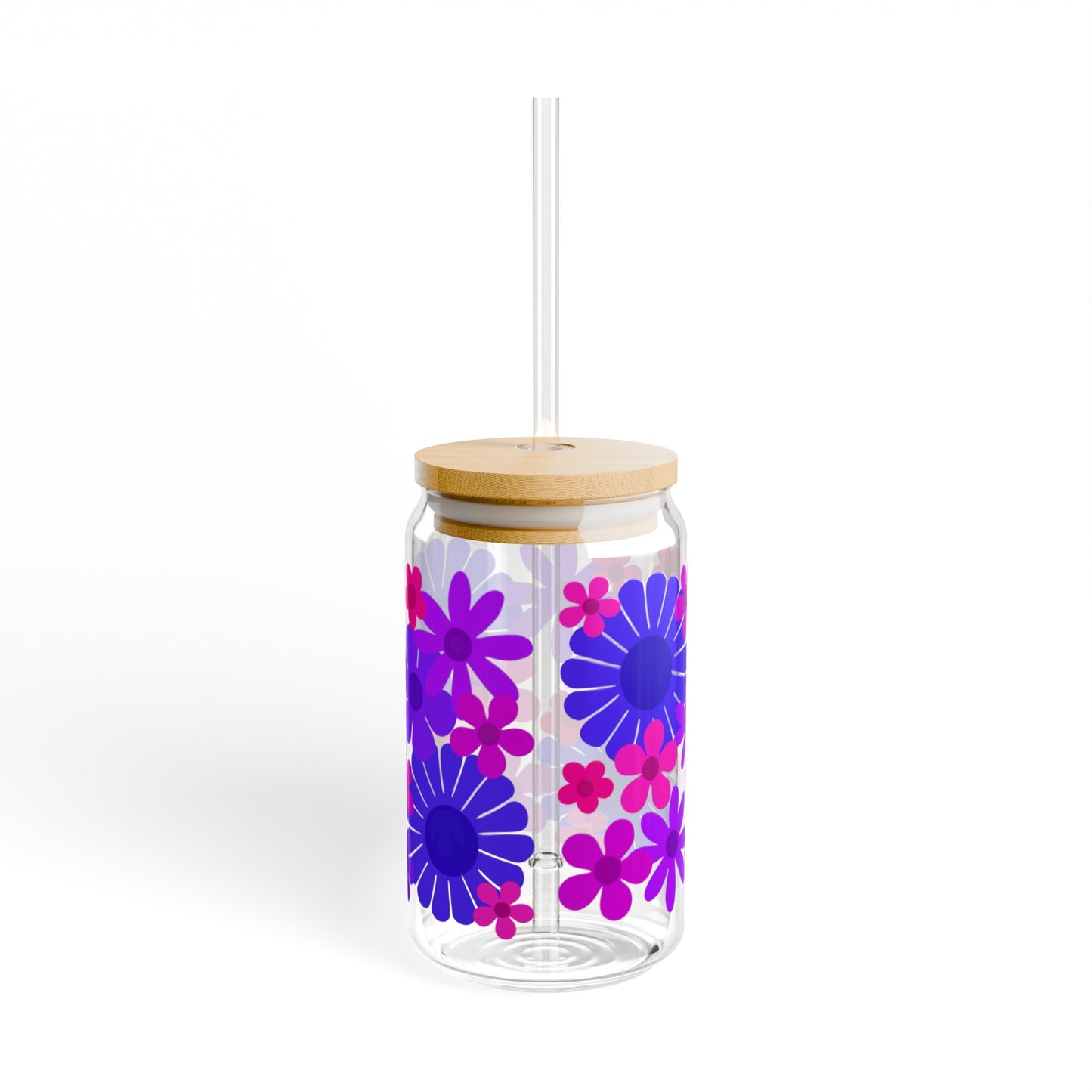 Sapphire Flower Power Sipper Glass