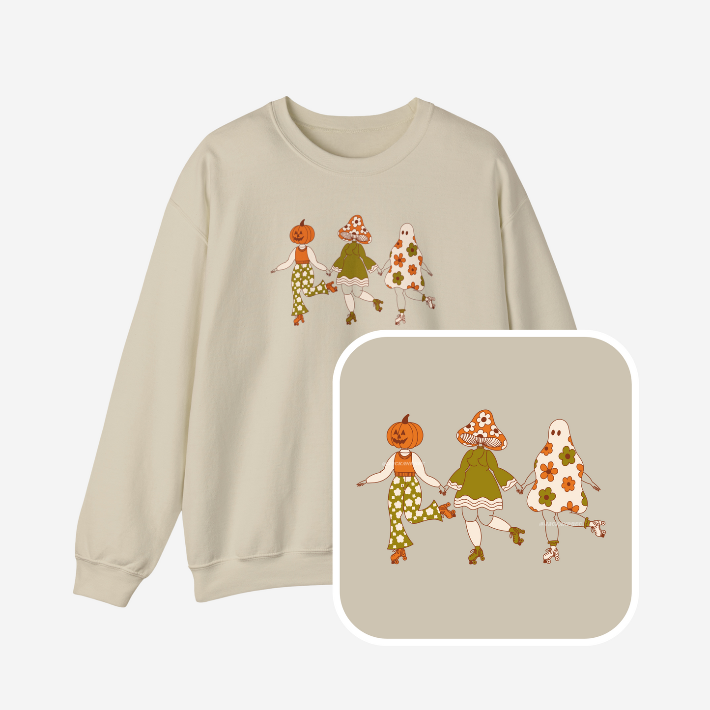 Green Halloween Skaters Crewneck