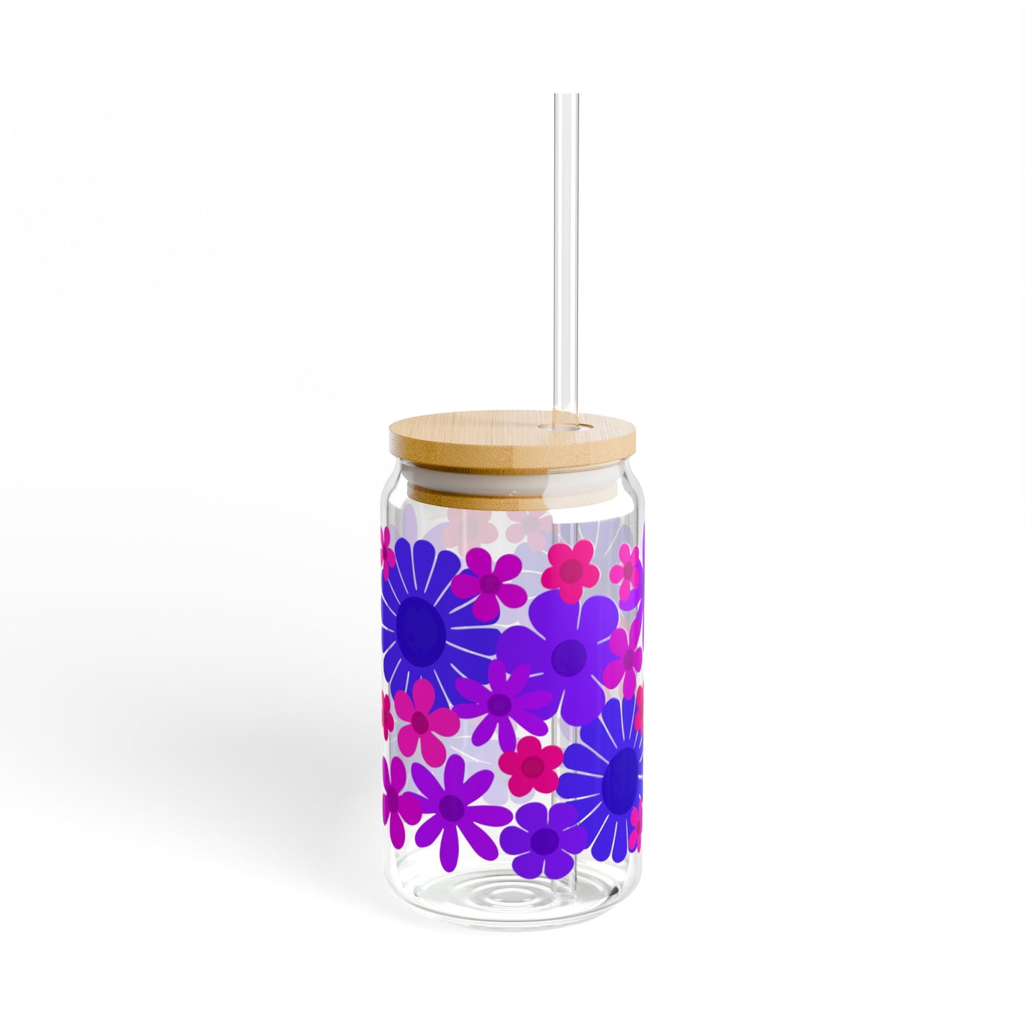 Sapphire Flower Power Sipper Glass