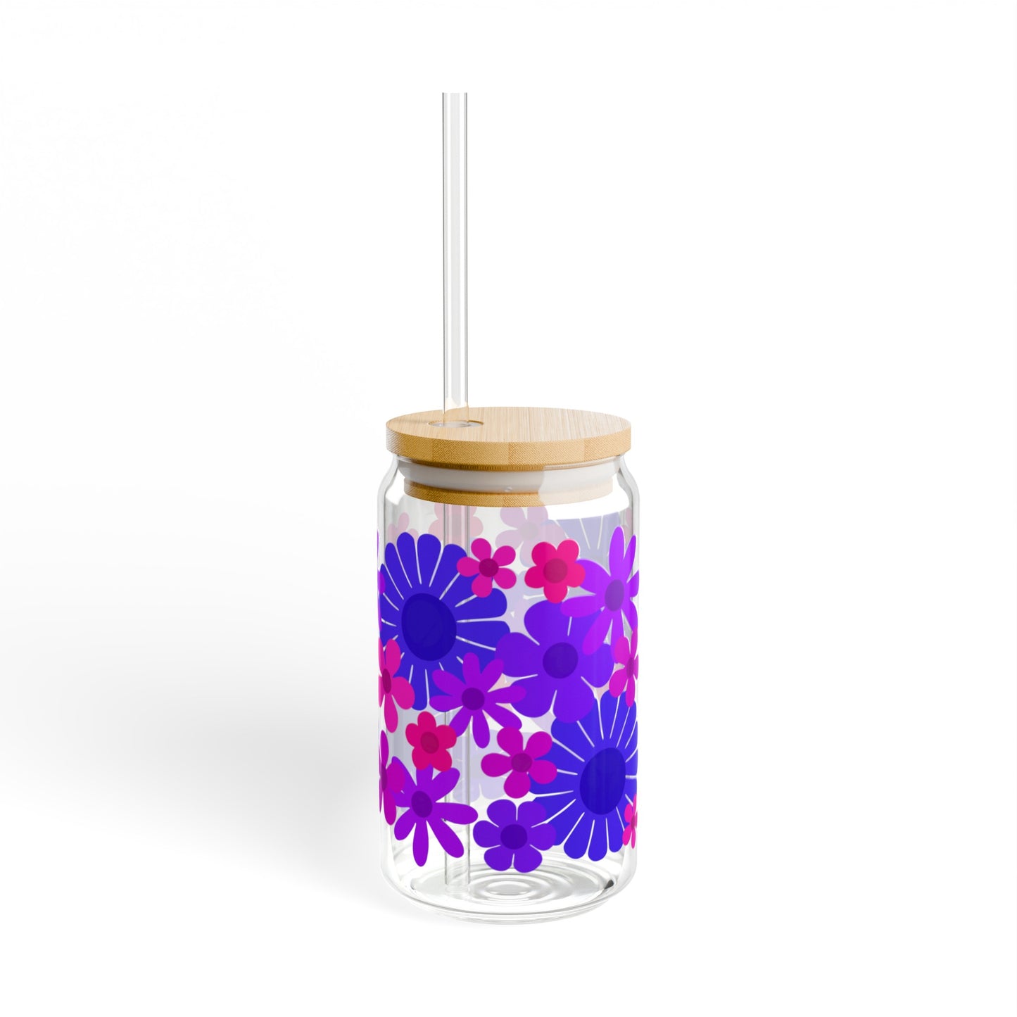 Sapphire Flower Power Sipper Glass
