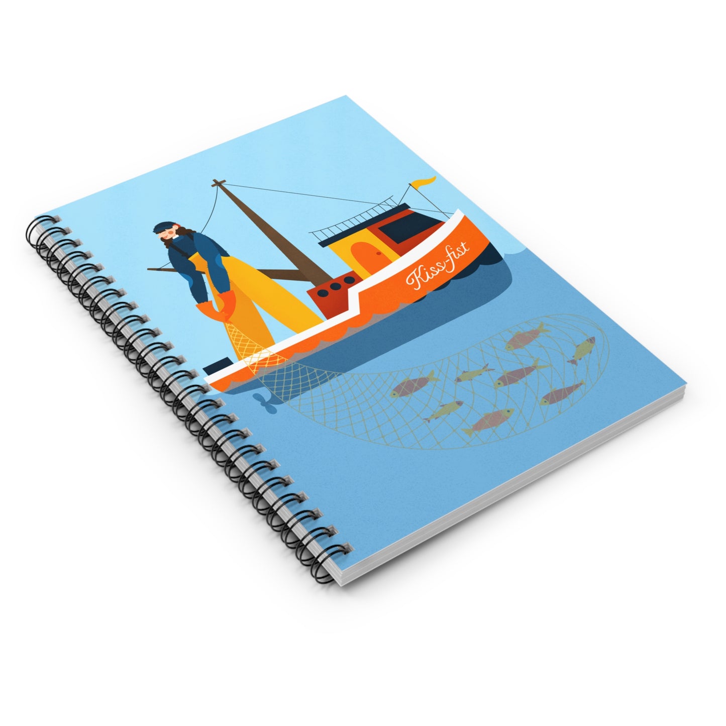 Kiss- fist Ruled Line Spiral Notebook
