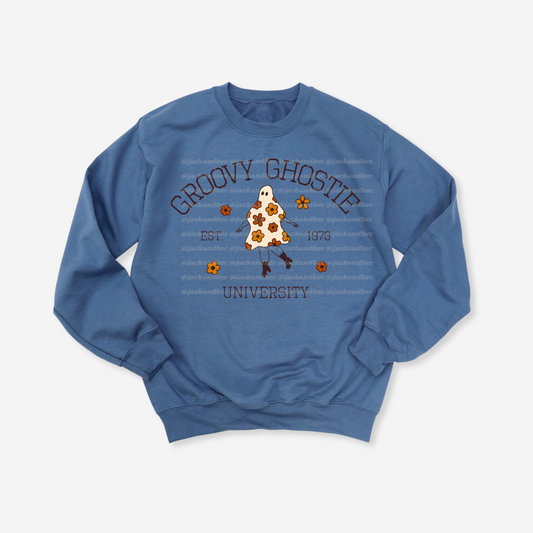 Groovy Ghostie University Crewneck Sweatshirt
