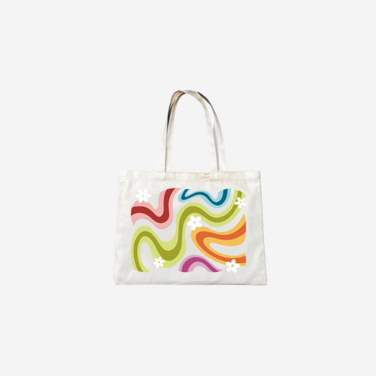 Retro Rainbow Tote Bag