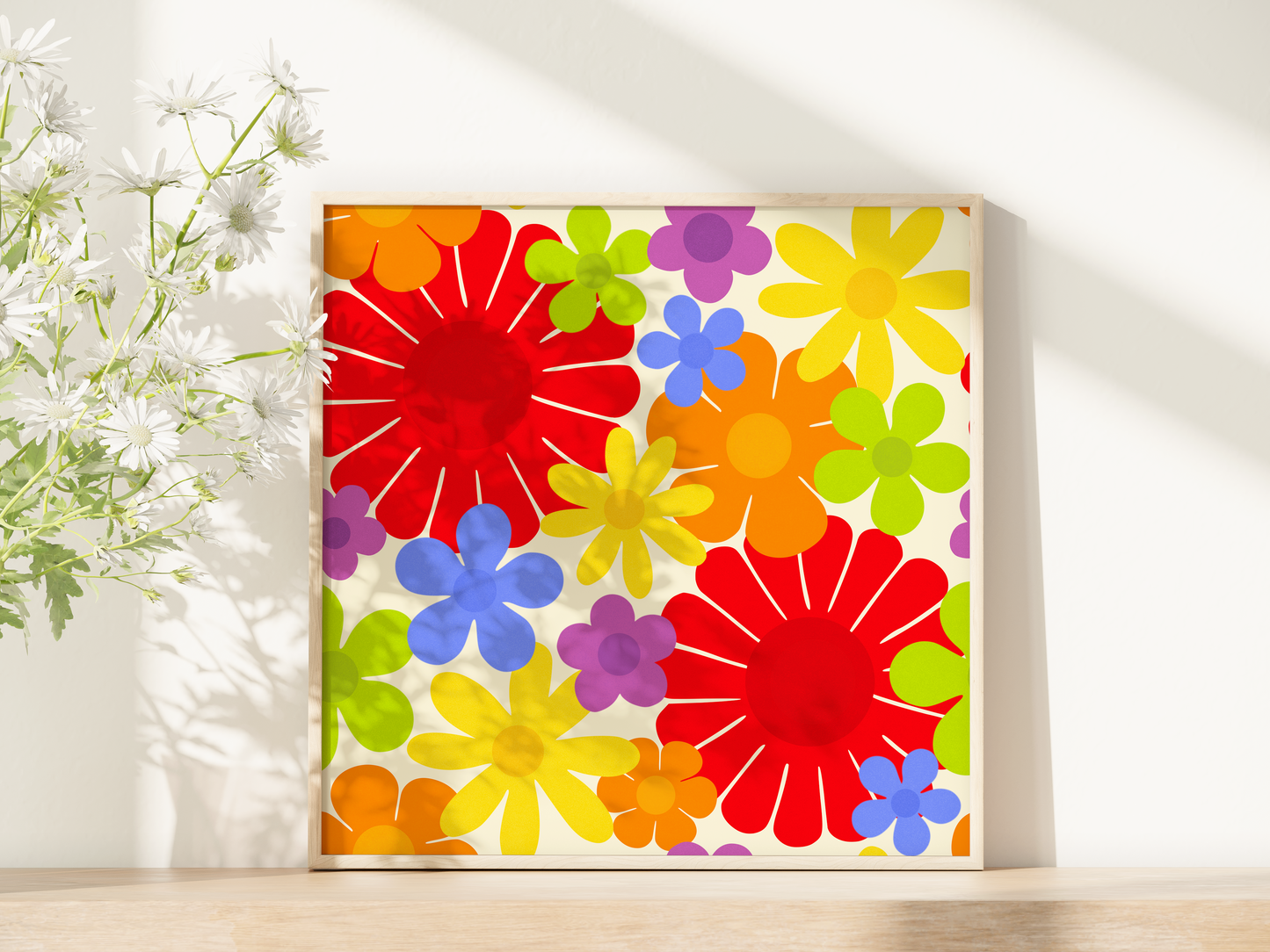 Rainbow Flower Power Print