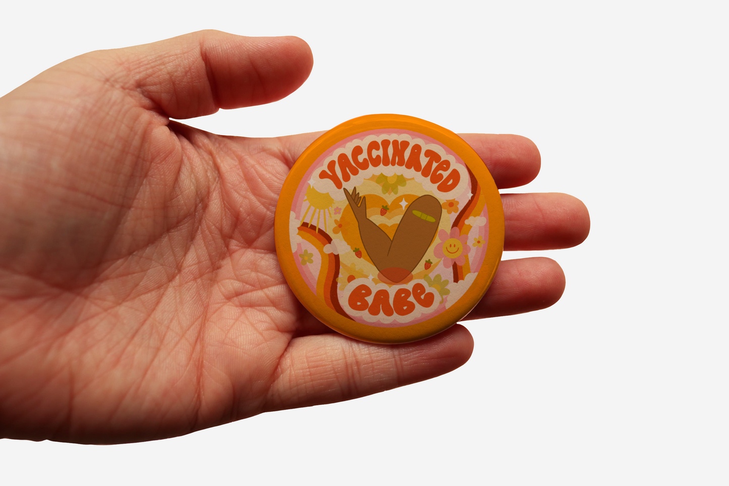 Vaccinated Babe Button