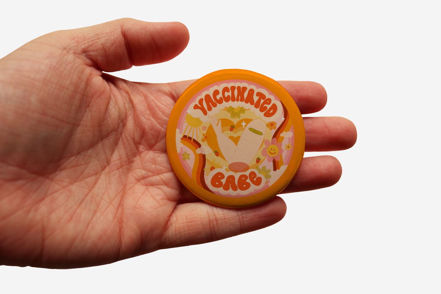 Vaccinated Babe Button