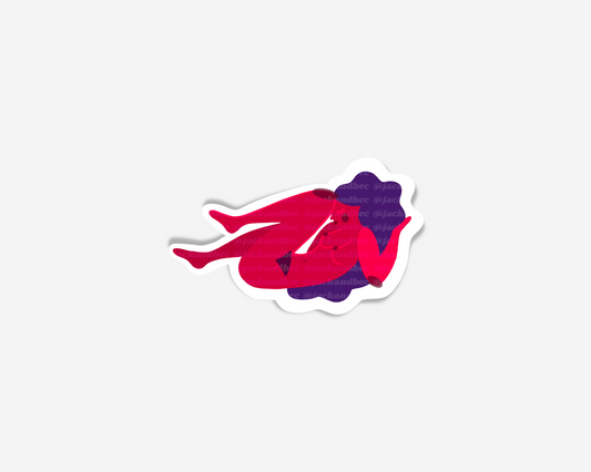 Red & Purple Babe Sticker