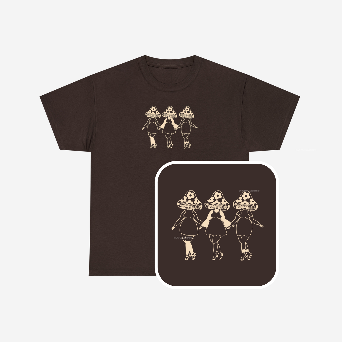 Retro Mushroom Ladies T-Shirt