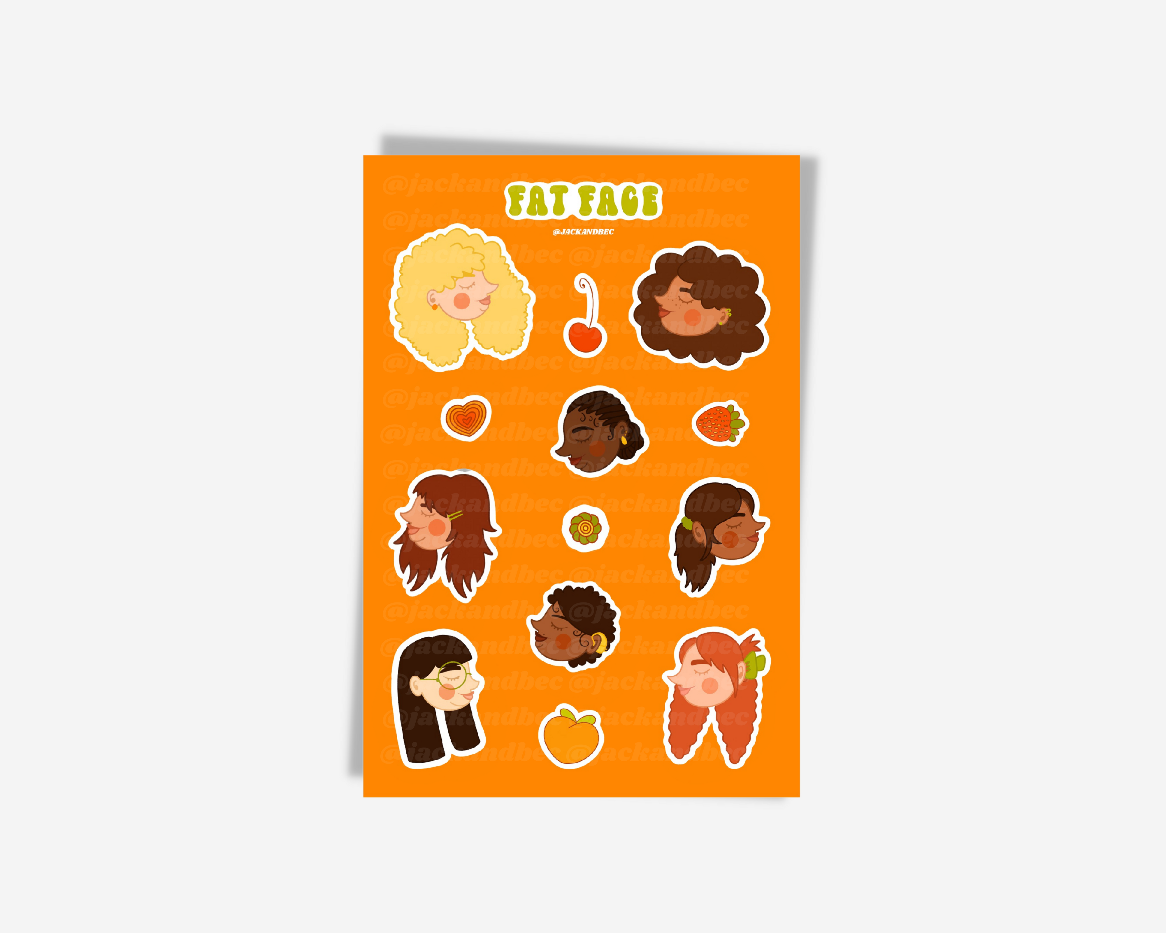 Fat Face Sticker Sheet – Jack and Bec