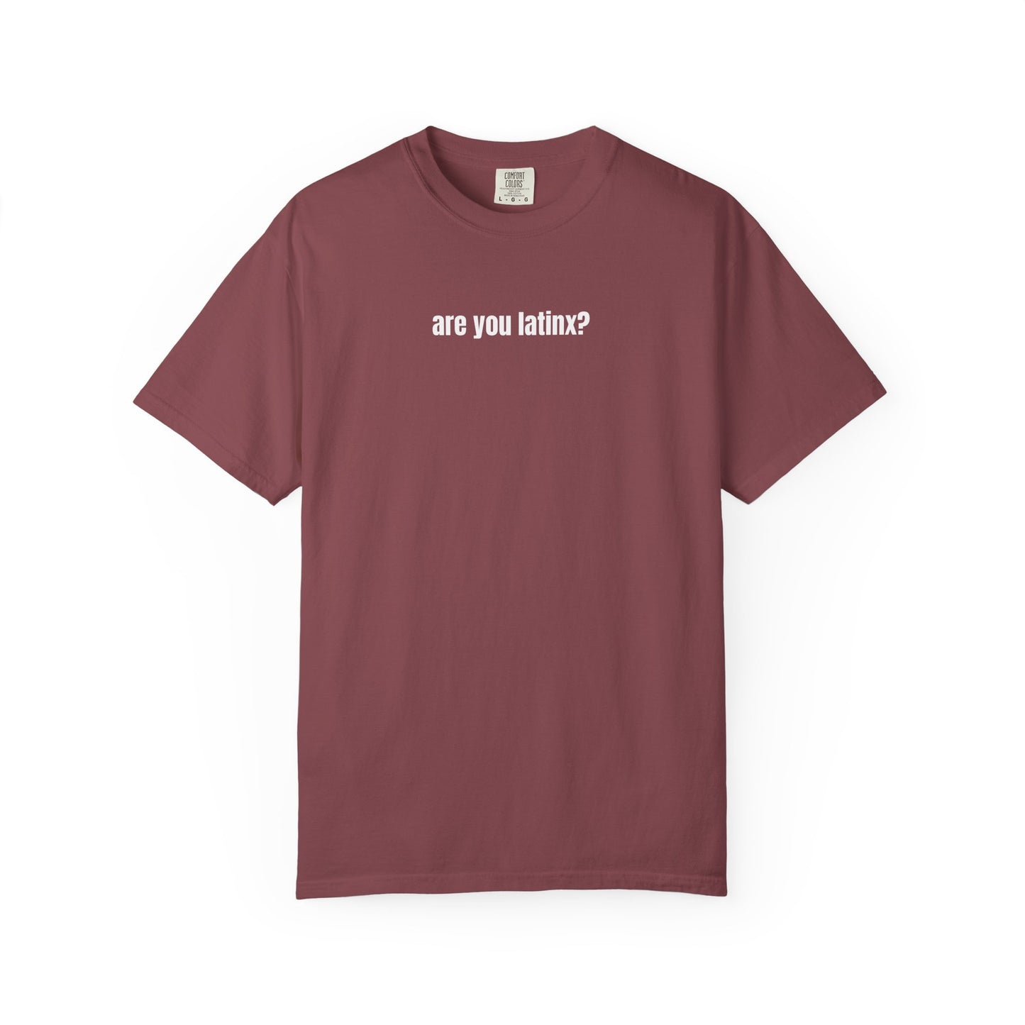 are you latinx? (pronounced LA-TINKS) White Ink Comfort Colors T-shirt