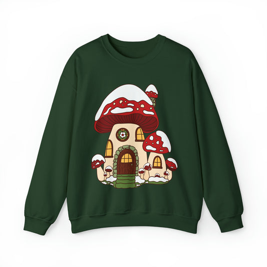 Christmas Mushroom Cottage Crewneck