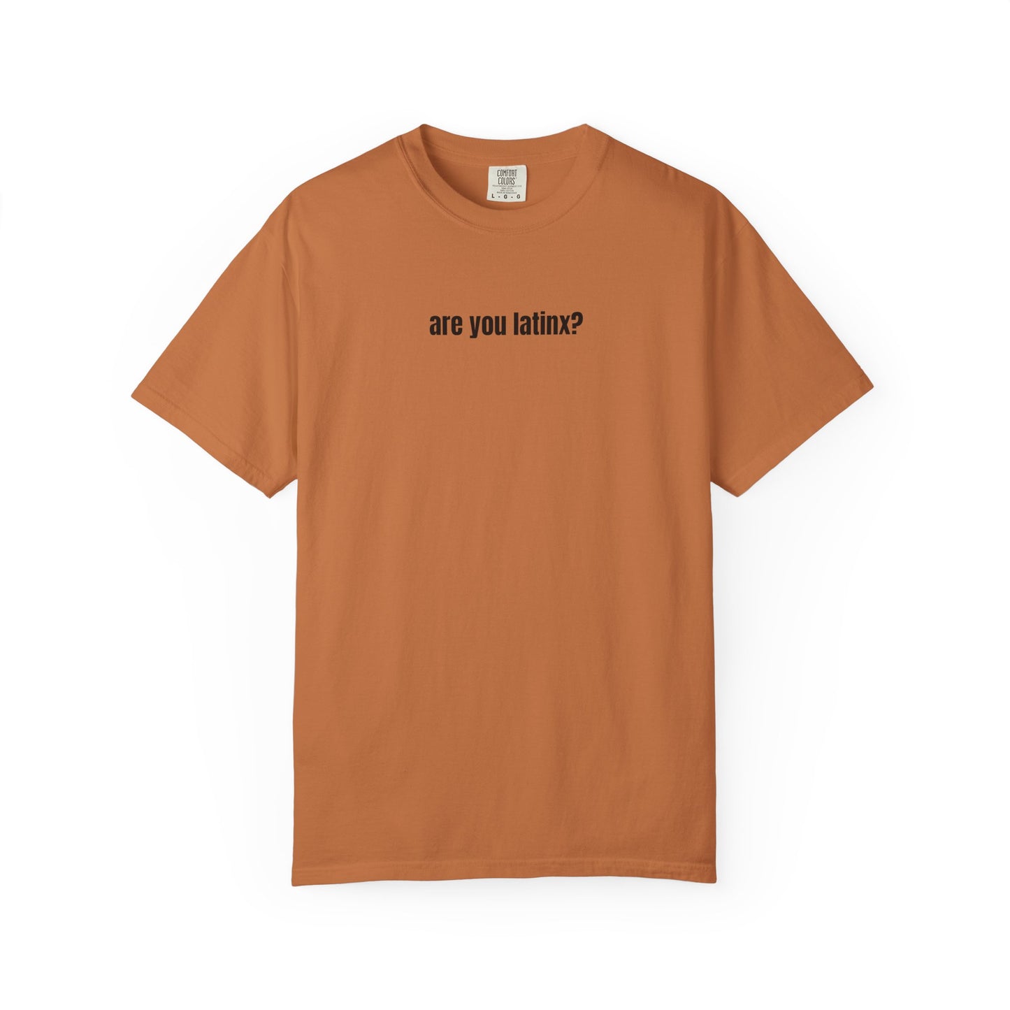 are you latinx? (pronounced LA-TINKS) Black Ink Comfort Colors T-shirt