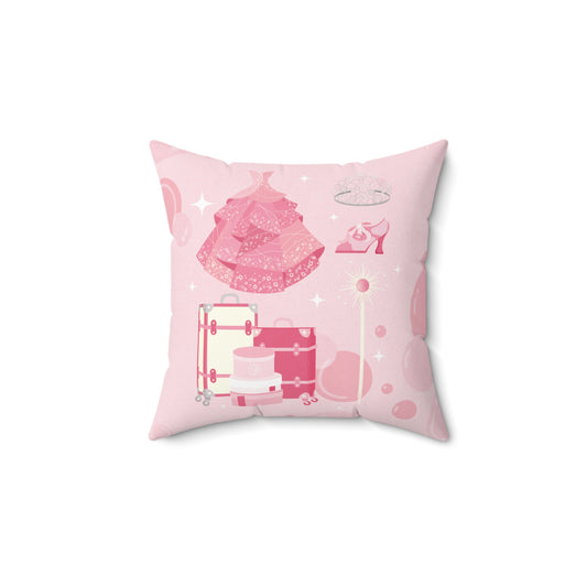 Pink Witch Square Pillow