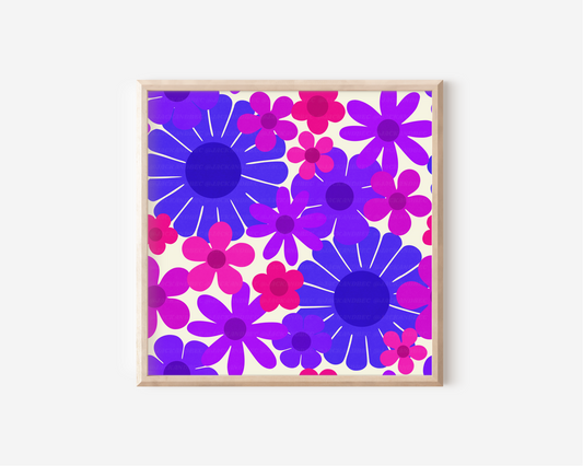 Sapphire Flower Power Print