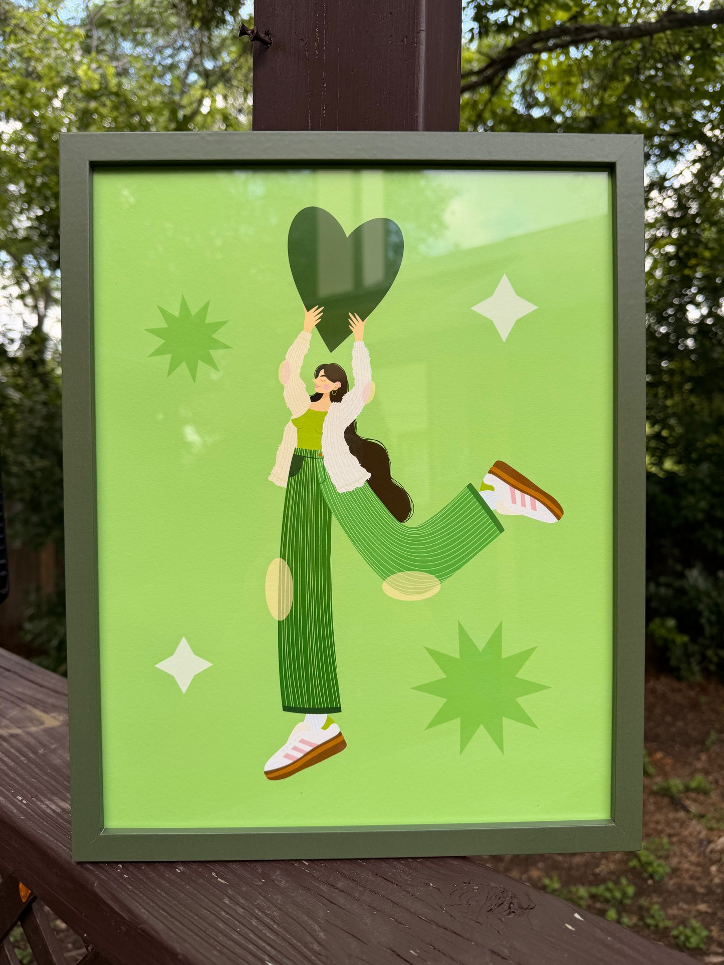 "Green Heart Girl" Print