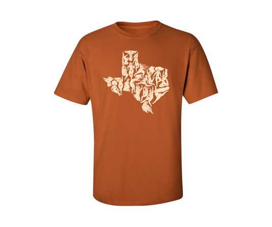 Burnt Orange and Peach Texas Women T-Shirt