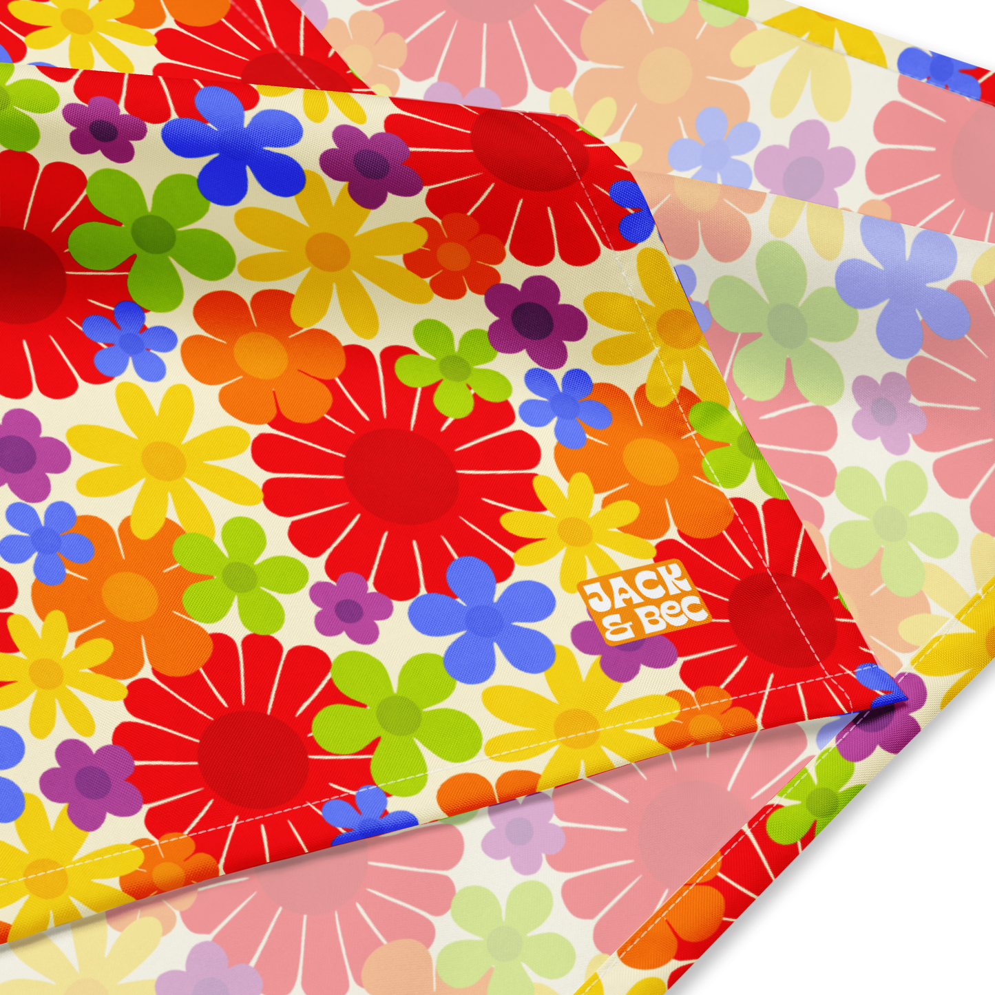 Rainbow Flower Power Bandana