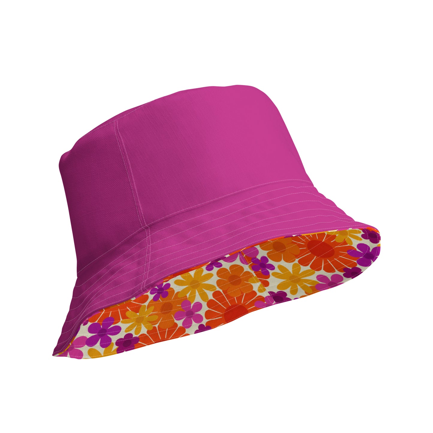 Sunset Flower Power Reversible Bucket Hat