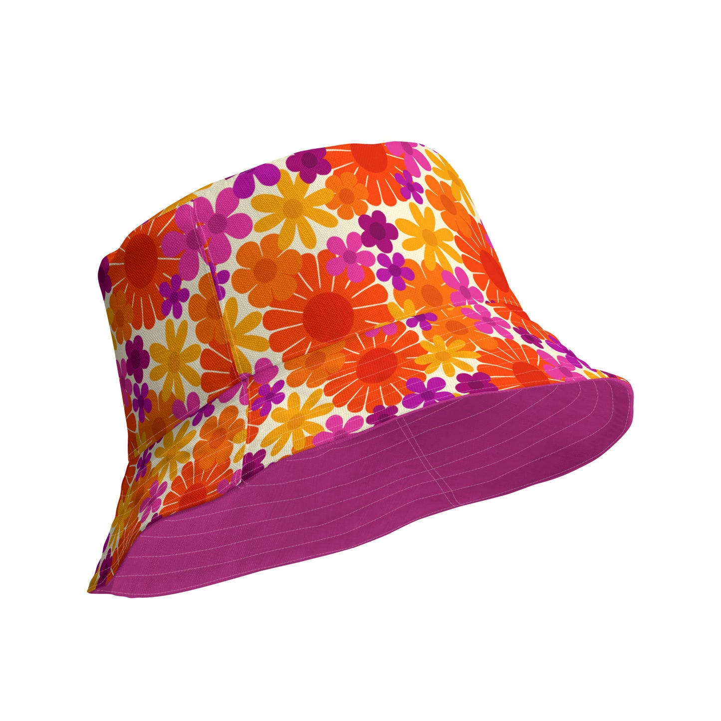 Sunset Flower Power Reversible Bucket Hat