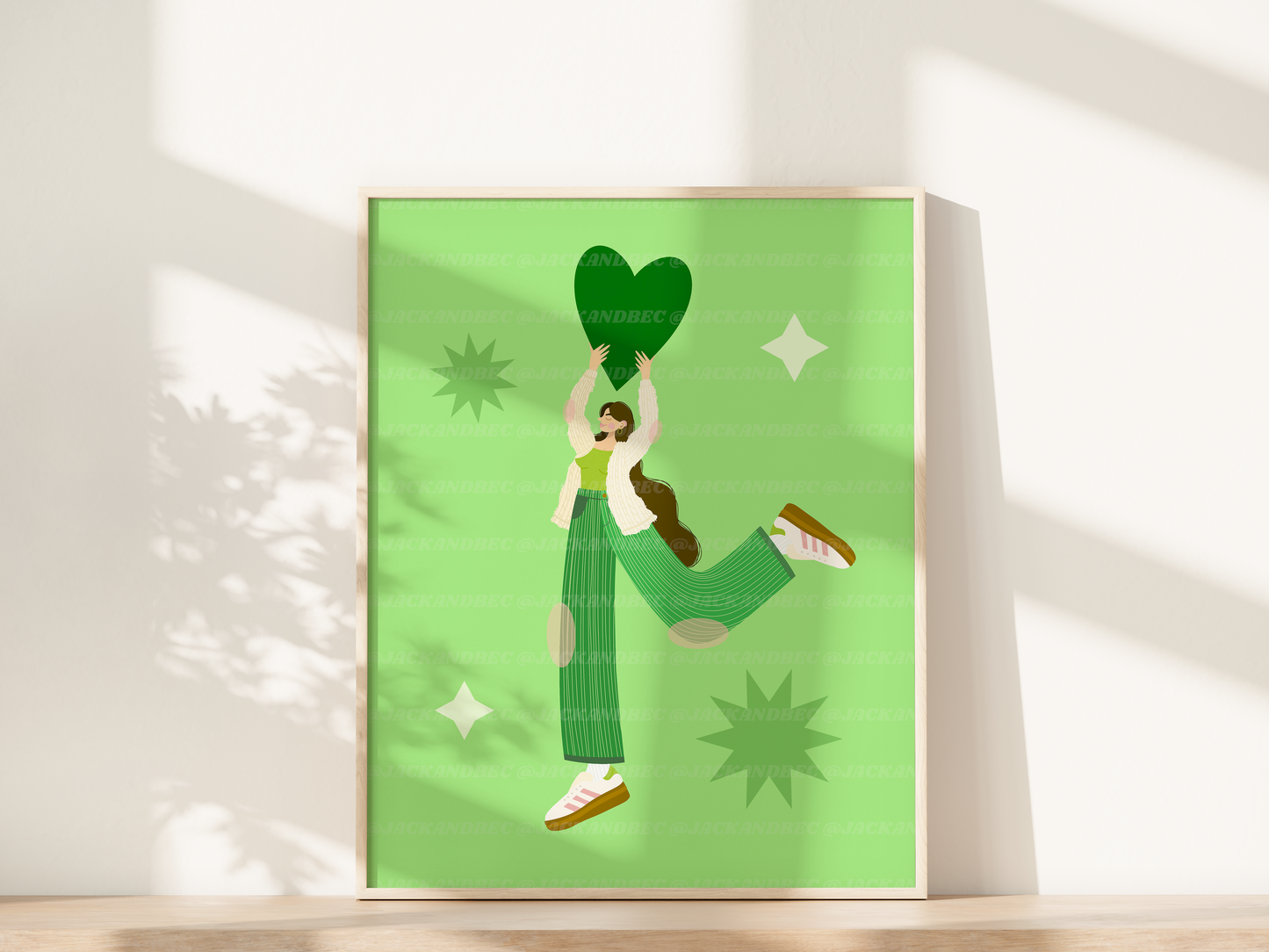 "Green Heart Girl" Print