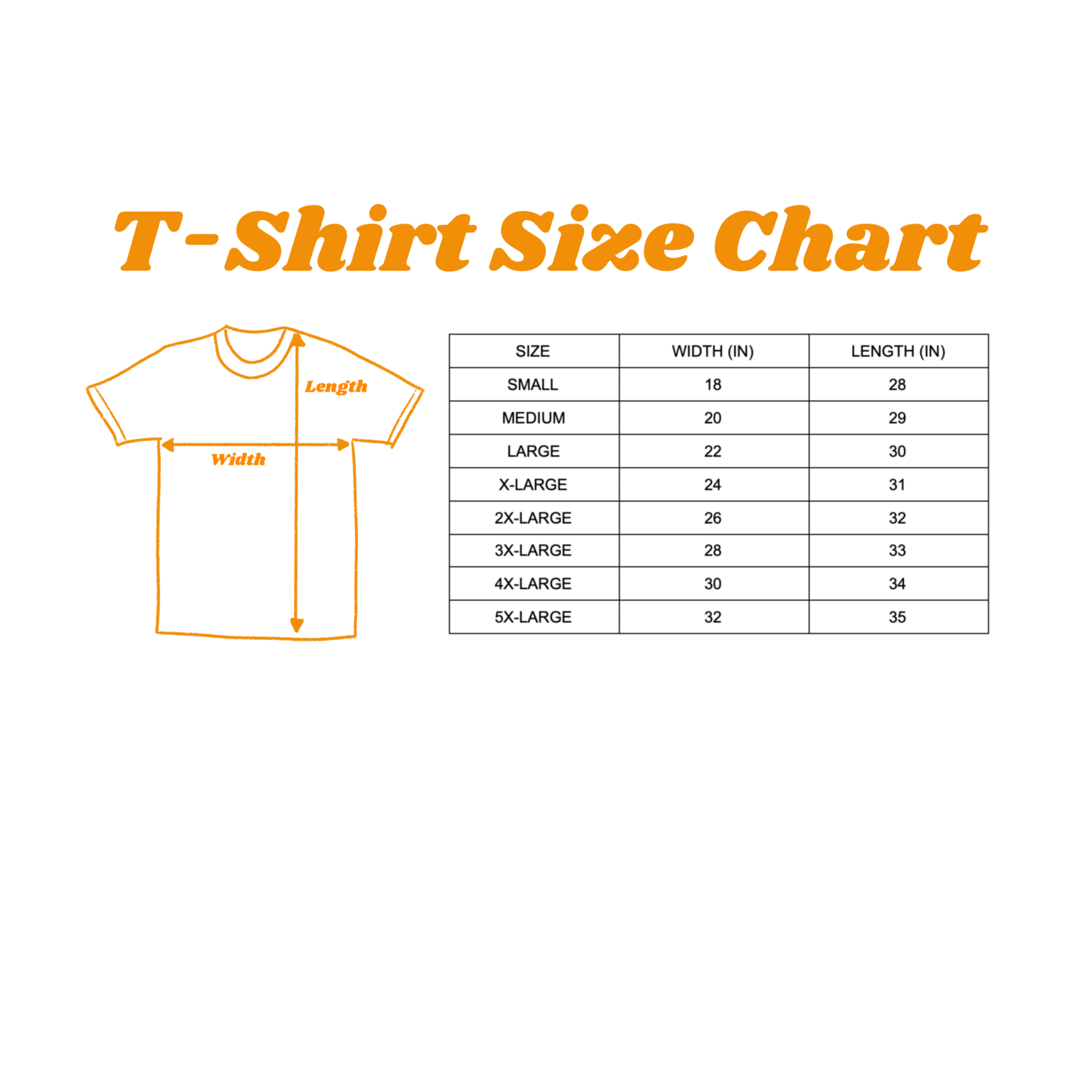 Size Chart – Jack and Bec