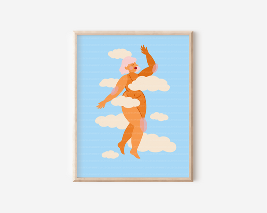 Swimming In the Clouds Print